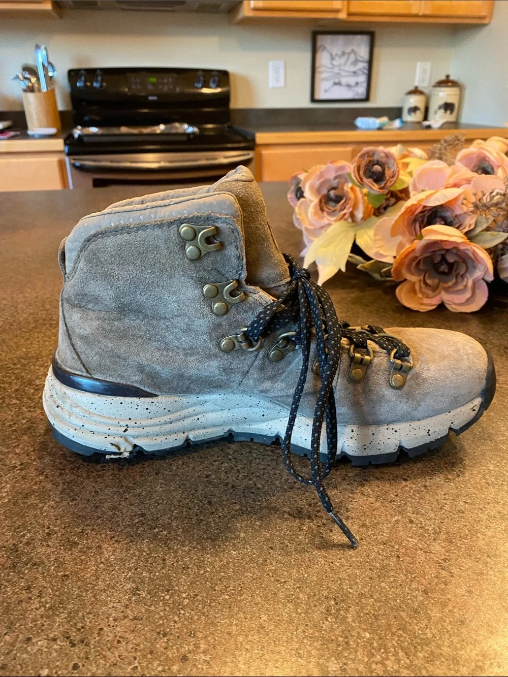Danner Light Grayish/Brown Suede Hiking Boots